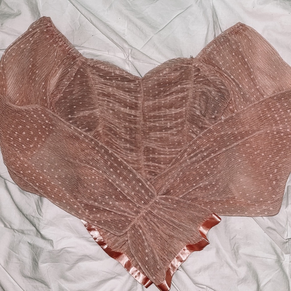 Swiss Dot Puff Sleeve Top